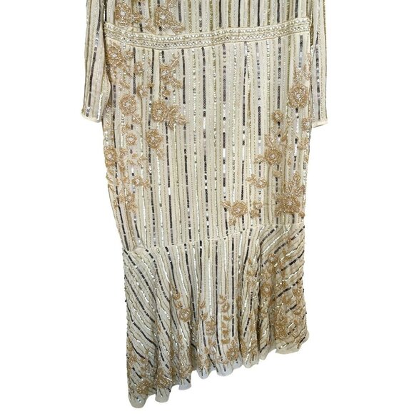 Mac Duggal Embellished Asymmetrical Long Sleeve Formal Dress Sz 18 NWT - Picture 6 of 11